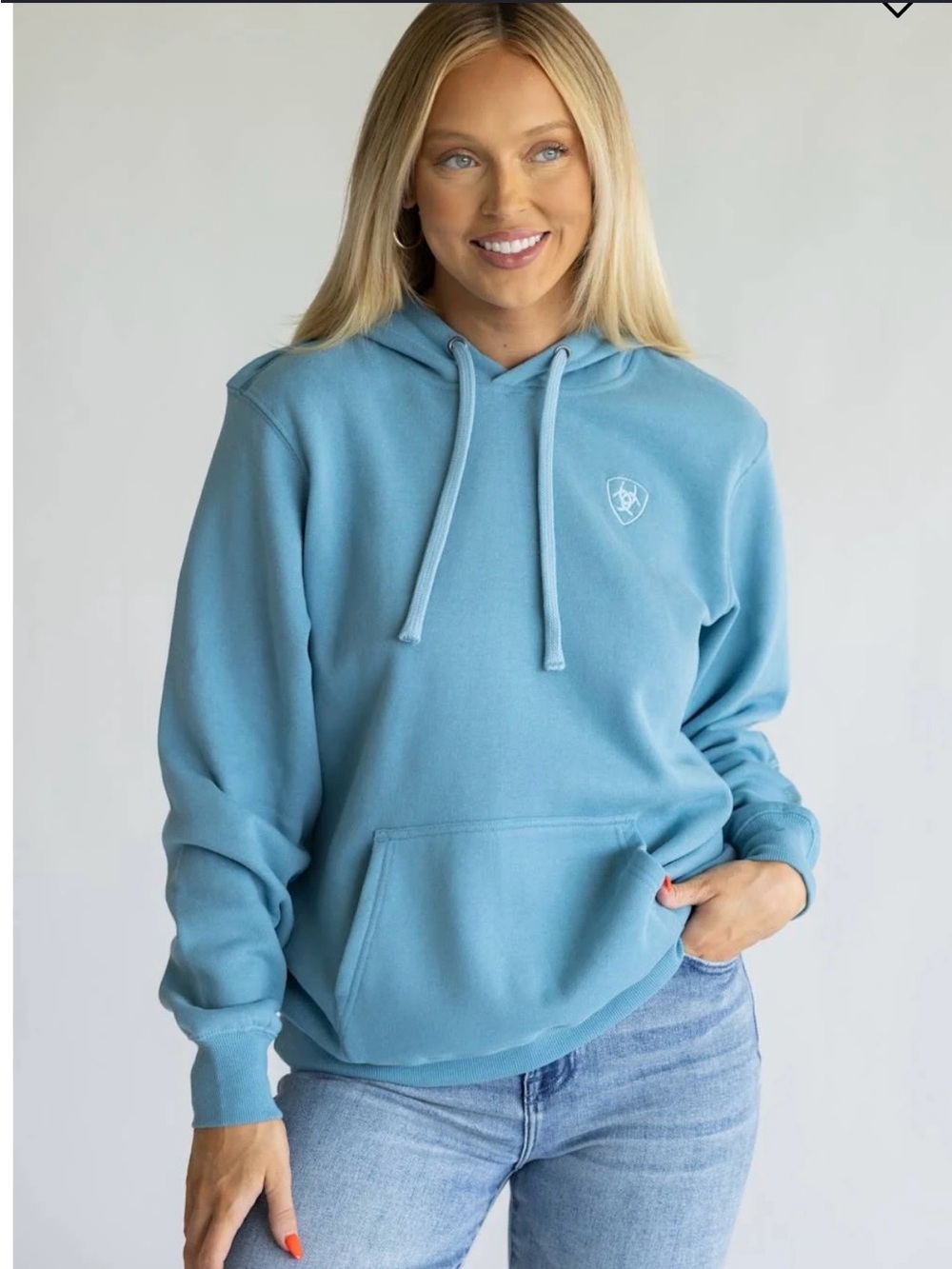 Ariat Real Light Blue Pullover Hoodie
